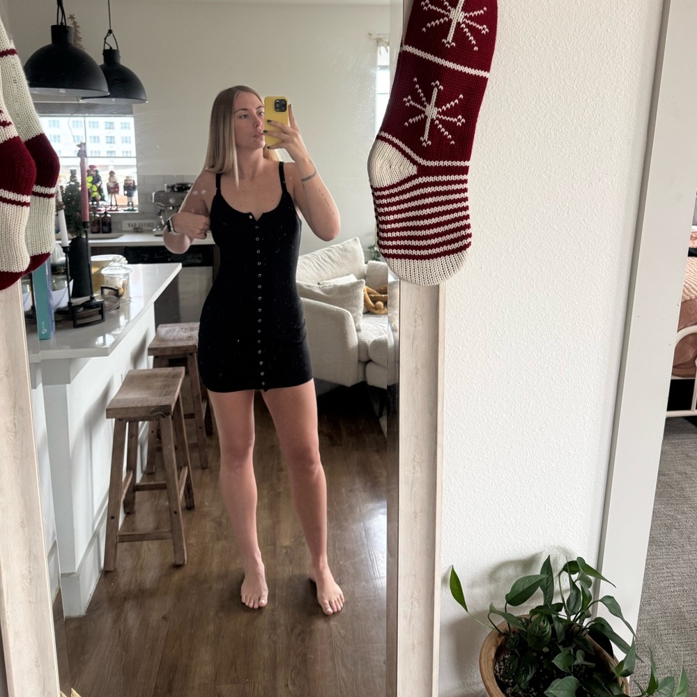 Black button up going out dress